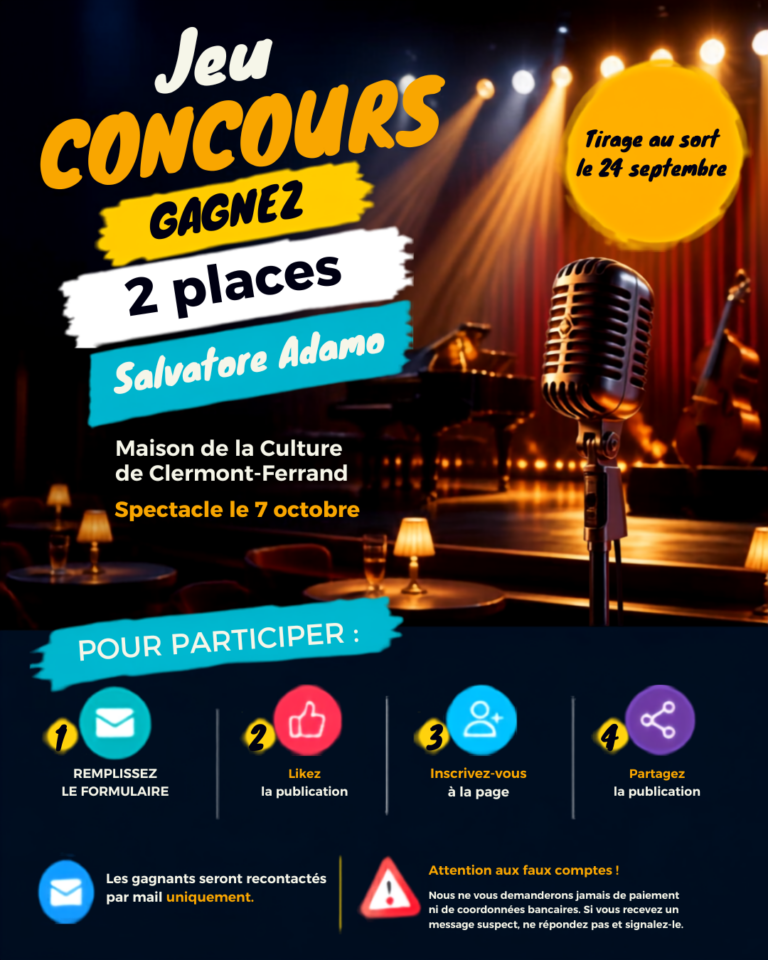 JEU CONCOURS – Salvatore Adamo 2026