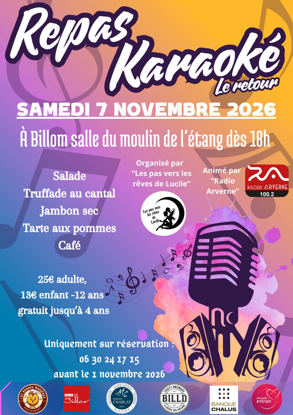 Repas Karaoké le Retour - Samedi 7 Novembre 2026